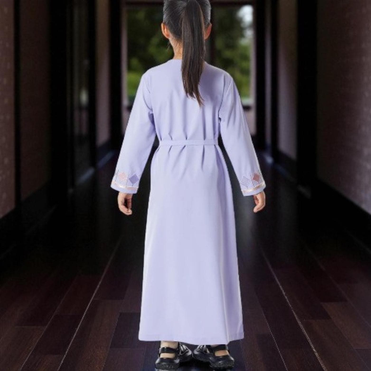 Girls' Zipper Abaya β Moroccan Kaftan, Islamic Eid Dress - image 5