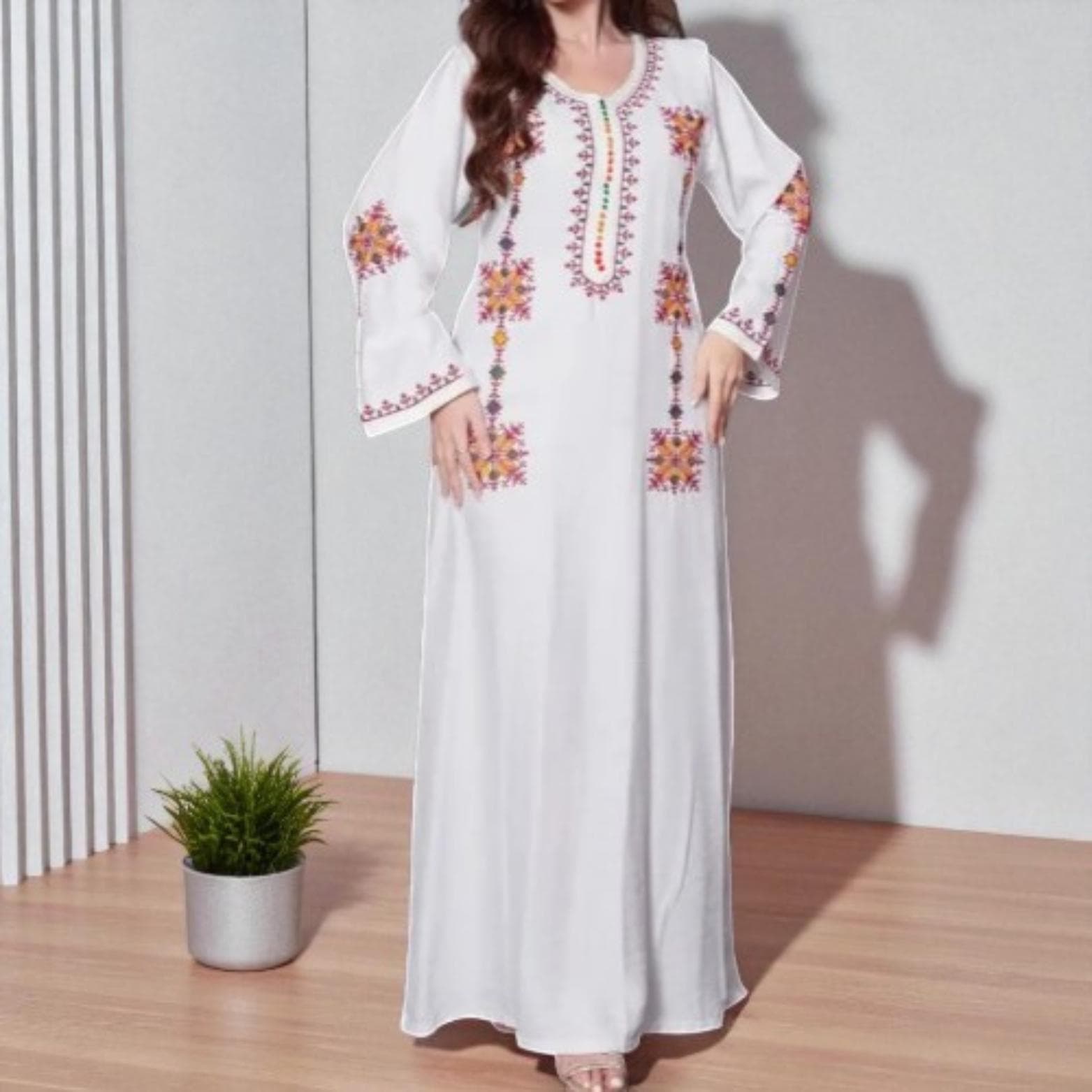 2025 Muslim Women's Clothing β Middle Eastern Dubai Abaya, Embroidered Floral Long Dress for Women - image 3