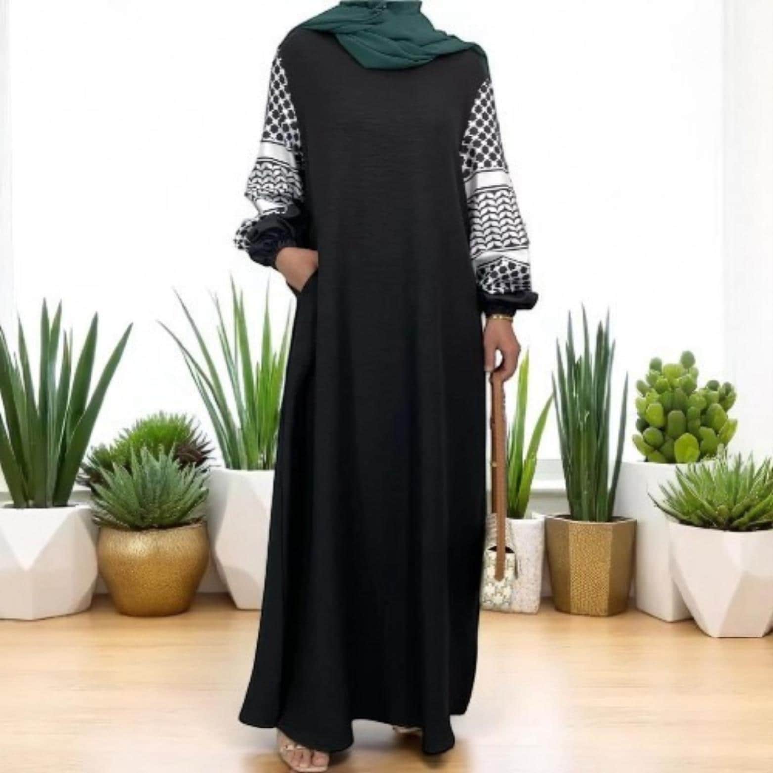 Eid Hooded Djellaba Dress: Muslim Kaftan Abaya, Ramadan Robe - image 3
