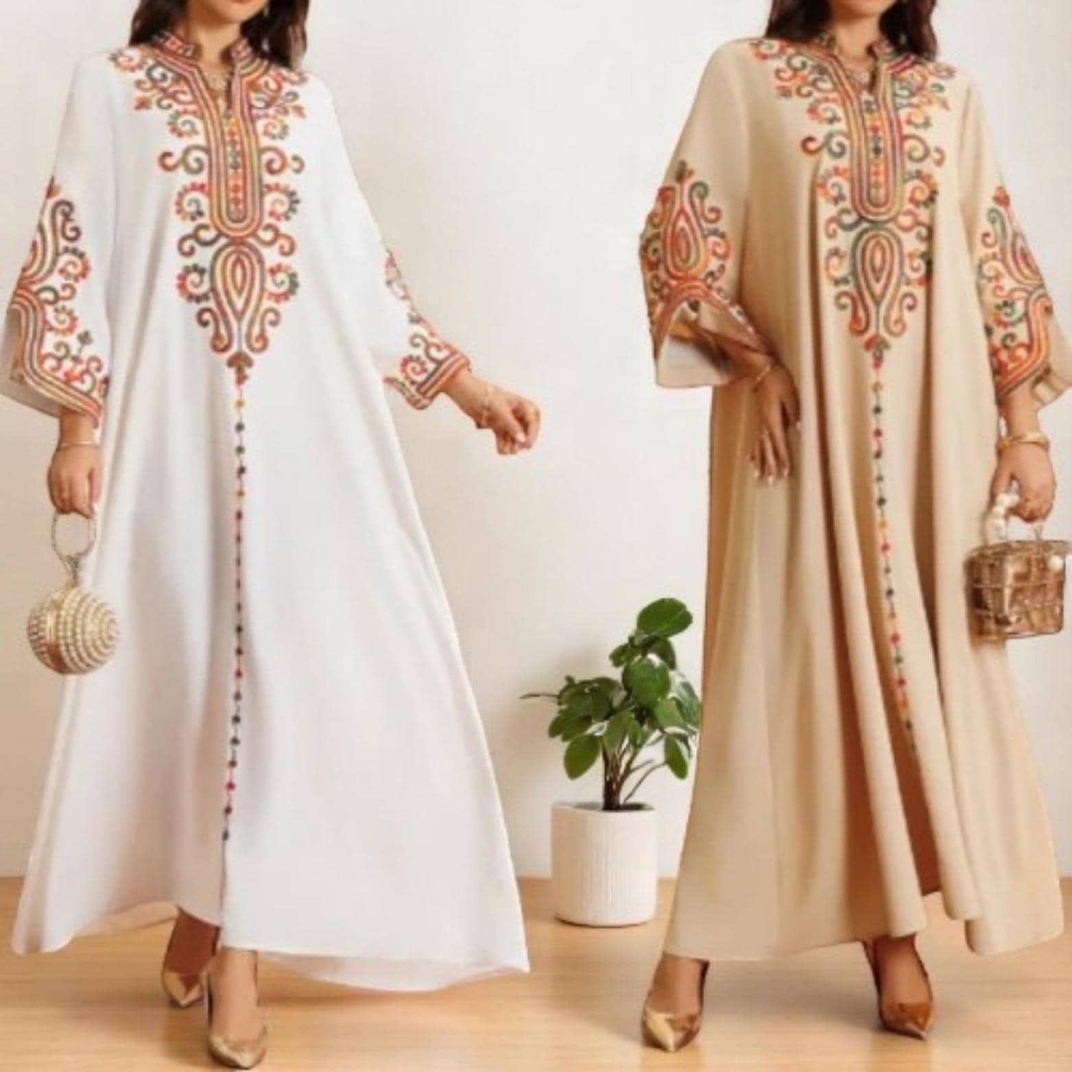 Embroidered Abaya Dress: Ramadan Kaftan, Morocco Dubai Style