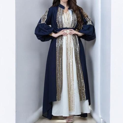 Sequin Moroccan Abaya Dress β 2-Piece Muslim Women's Maxi - image 5