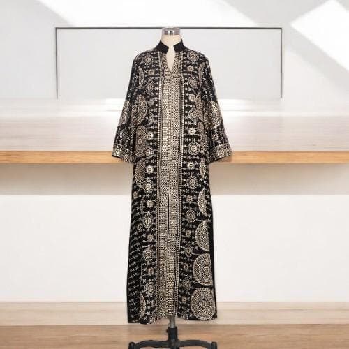 Embroidered Sequin Abaya Dress: Muslim Eid Kaftan Robe - image 4