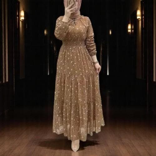 Floral Print Kaftan Abaya: Arab Long Robe Muslim Dress - image 3