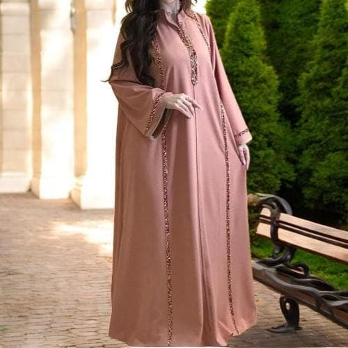 Embroidered Abaya: Dubai Kaftan, Muslim Maxi Dress - image 4