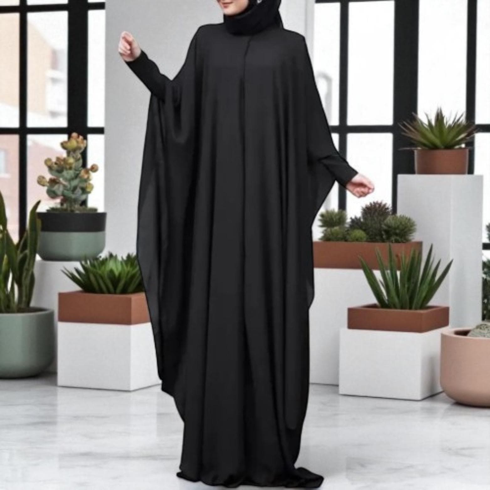 Modest Two-Piece Style Abaya: Muslim Kaftan Robe