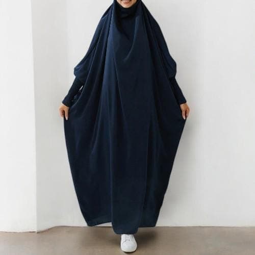 Hooded Jilbab Abaya: Smocked Sleeve Muslim Prayer Dress - image 4