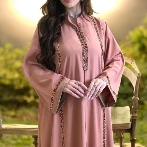 Embroidered Abaya: Dubai Kaftan, Muslim Maxi Dress