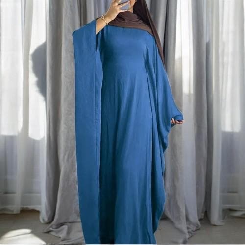 Soft Crepe Batwing Abaya: Dubai Muslim Modest Dress - image 3