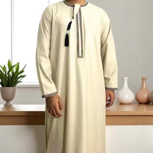 Men's Muslim Abaya: Long-Sleeved Kaftan Thobe - Islamic Robe - image 4