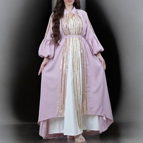 Sequin Moroccan Abaya Dress β 2-Piece Muslim Women's Maxi - image 3