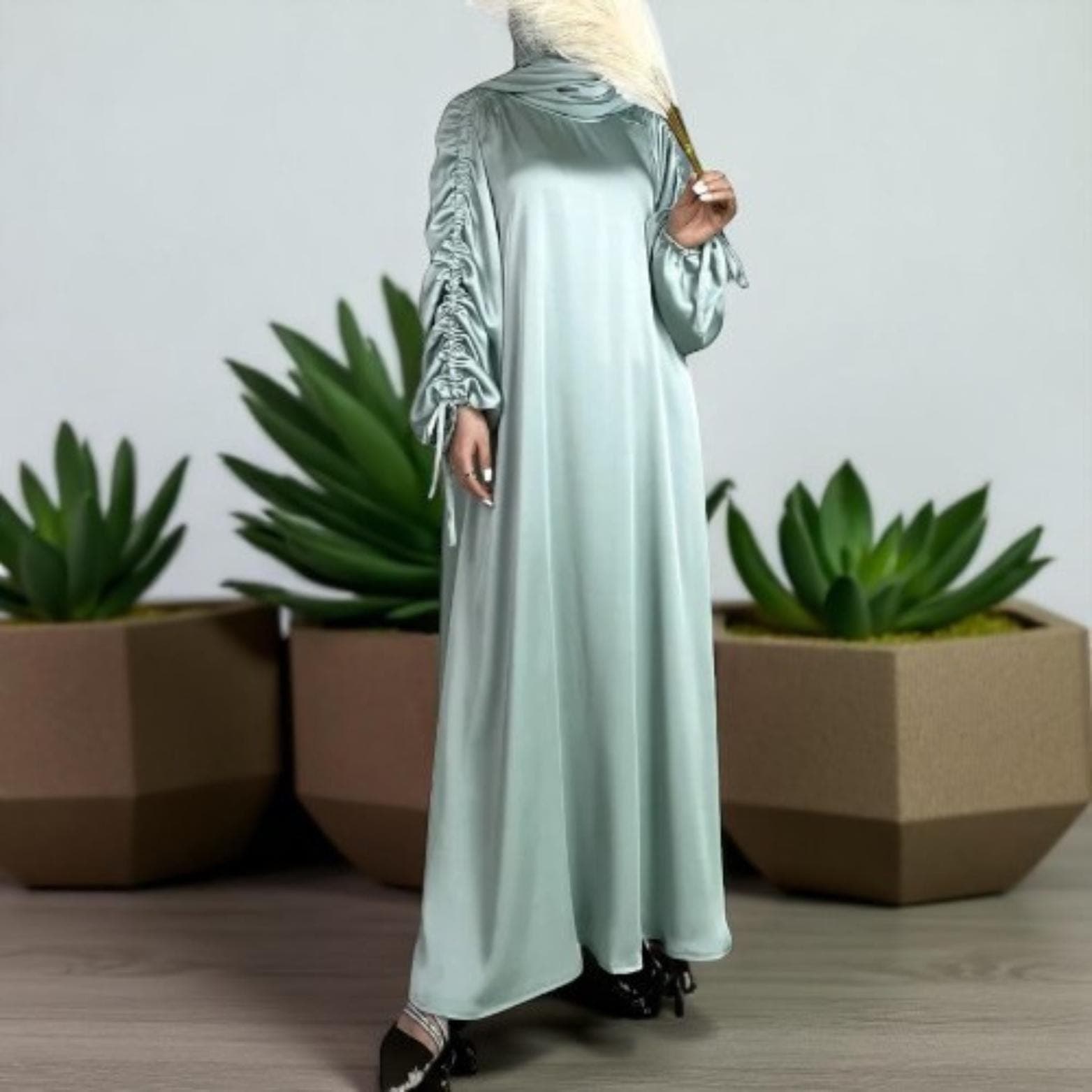 Moroccan Kaftan Dress: Modest Abaya Gown for Eid Ramadan - image 3