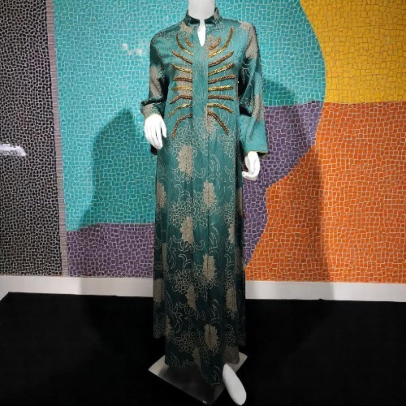 Embroidered Ramadan Abaya: Beaded Eid Djellaba Kaftan - image 5