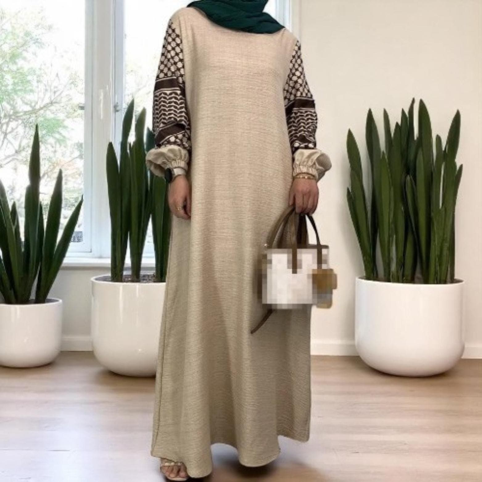 Eid Hooded Djellaba Dress: Muslim Kaftan Abaya, Ramadan Robe - image 4