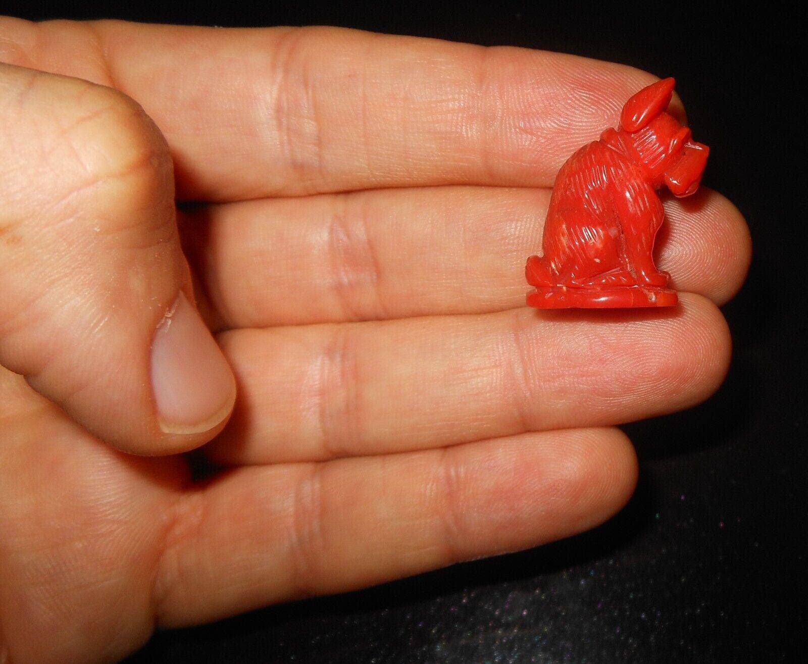 French Bulldog UNIQUE Coral Cameo sculpture.