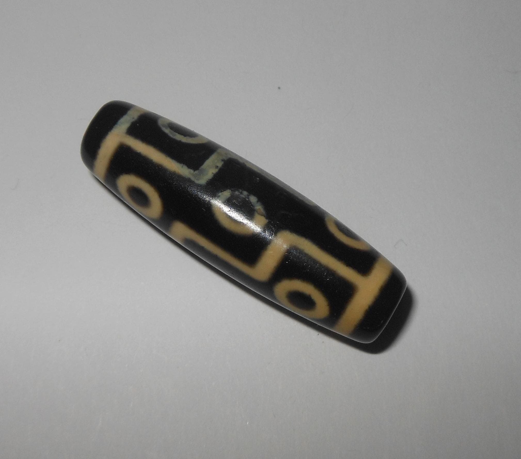 no. 168 - Rare Nine Eyes - Gzi Dzi Himalaya Tibet Amulet Bead - Man Necklace - Tibetan Mala - image 4