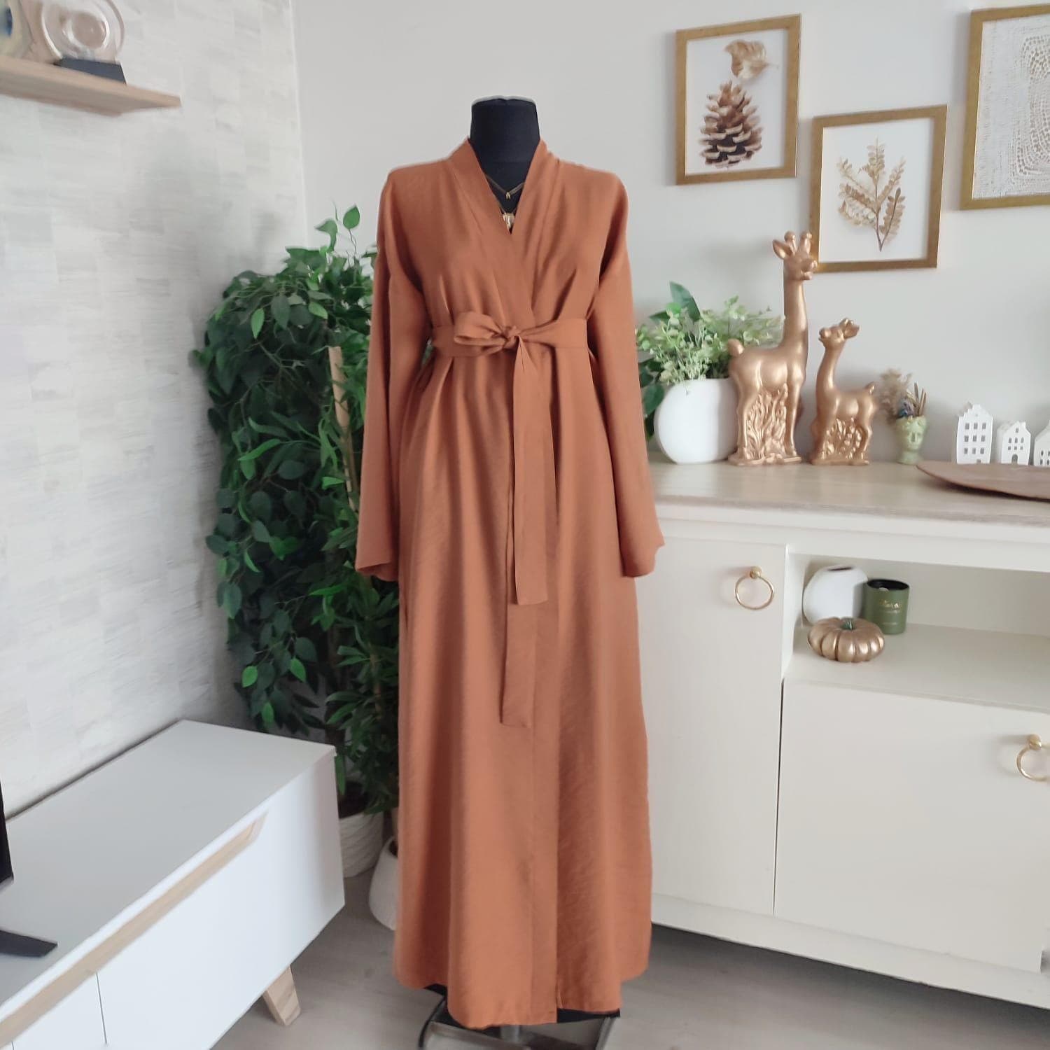 Tencel Kimono Abaya Lightweight Open Front Dress