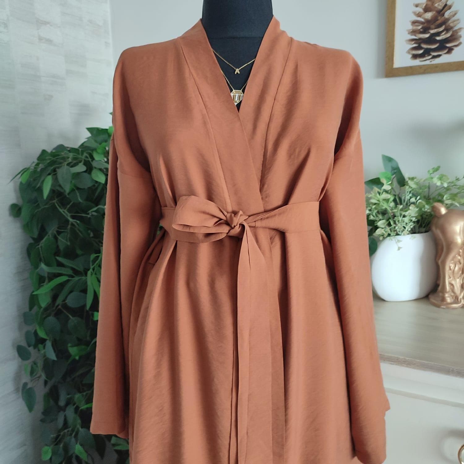 Tencel Kimono Abaya Lightweight Open Front Dress - image 4