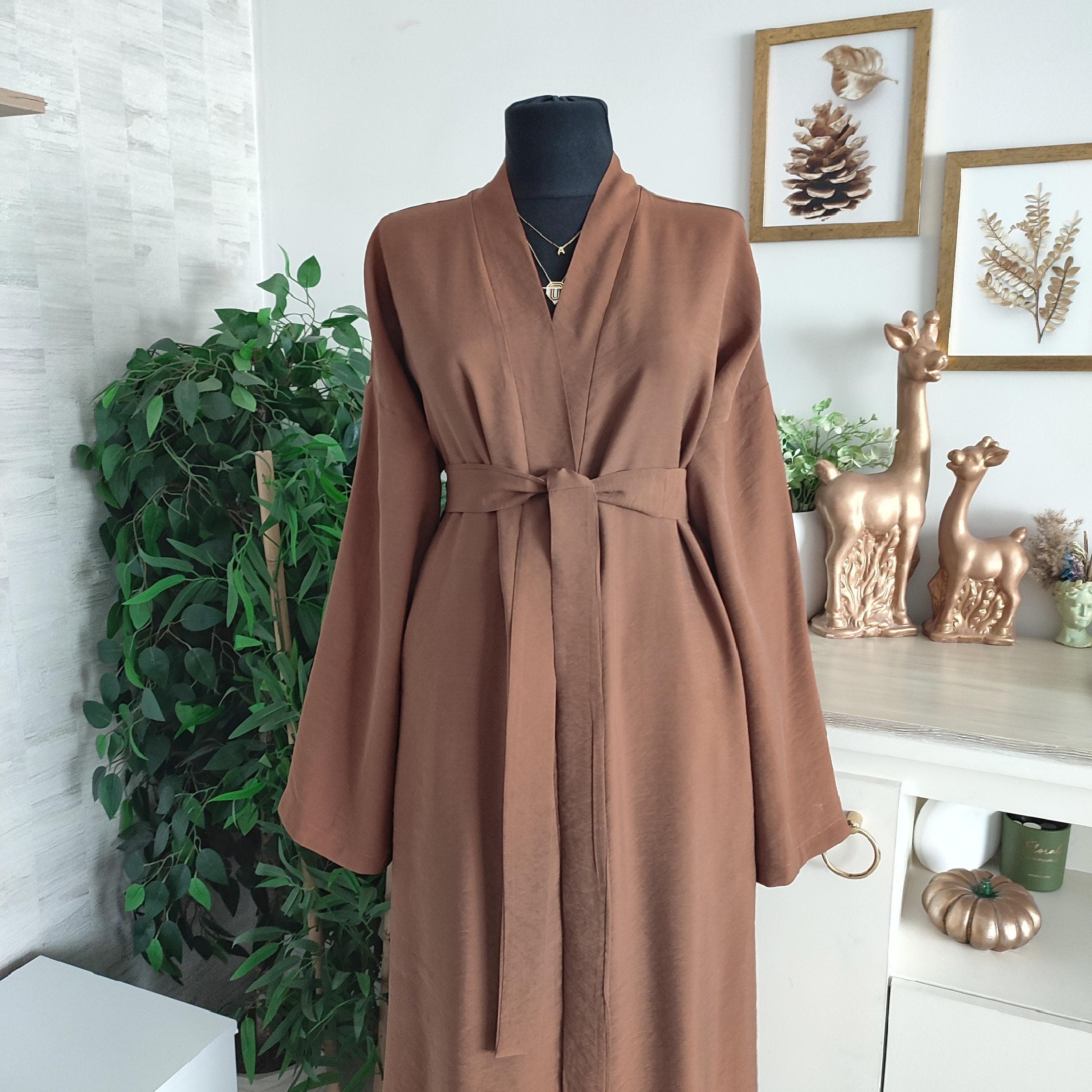 Open Abaya Open Front Modest Dress, Islamic Eid Outfit Kimono