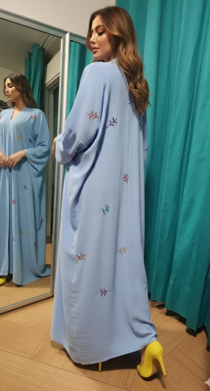 Hand Embroidered Palestinian Tatreez Robe: Heritage Abaya Shawl duster kimono