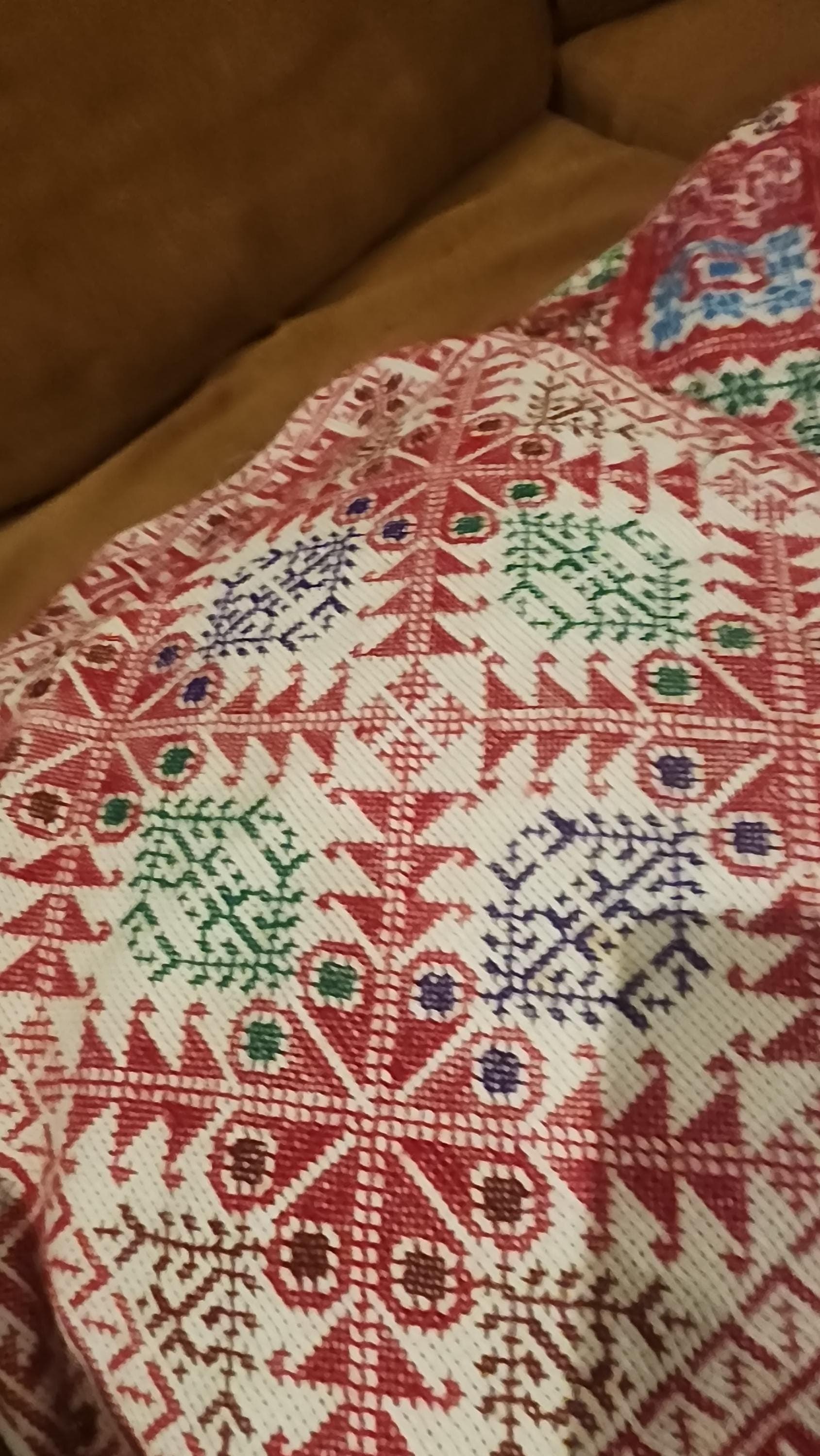Hand-Embroidered Palestinian Pillow Cover Pair: Ethnic Home Decor set of 3 - image 5