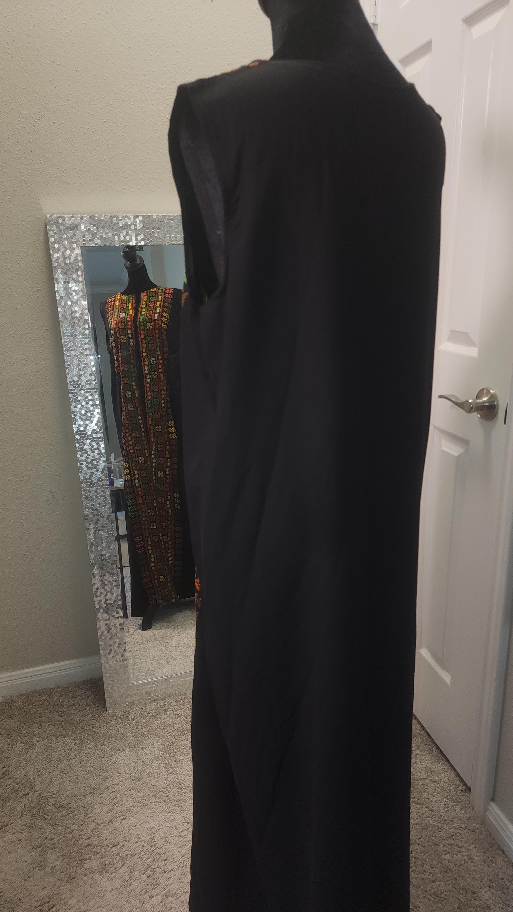 Hand Embroidered Palestinian Tatreez maxi vest sleeves abaya duster - image 5
