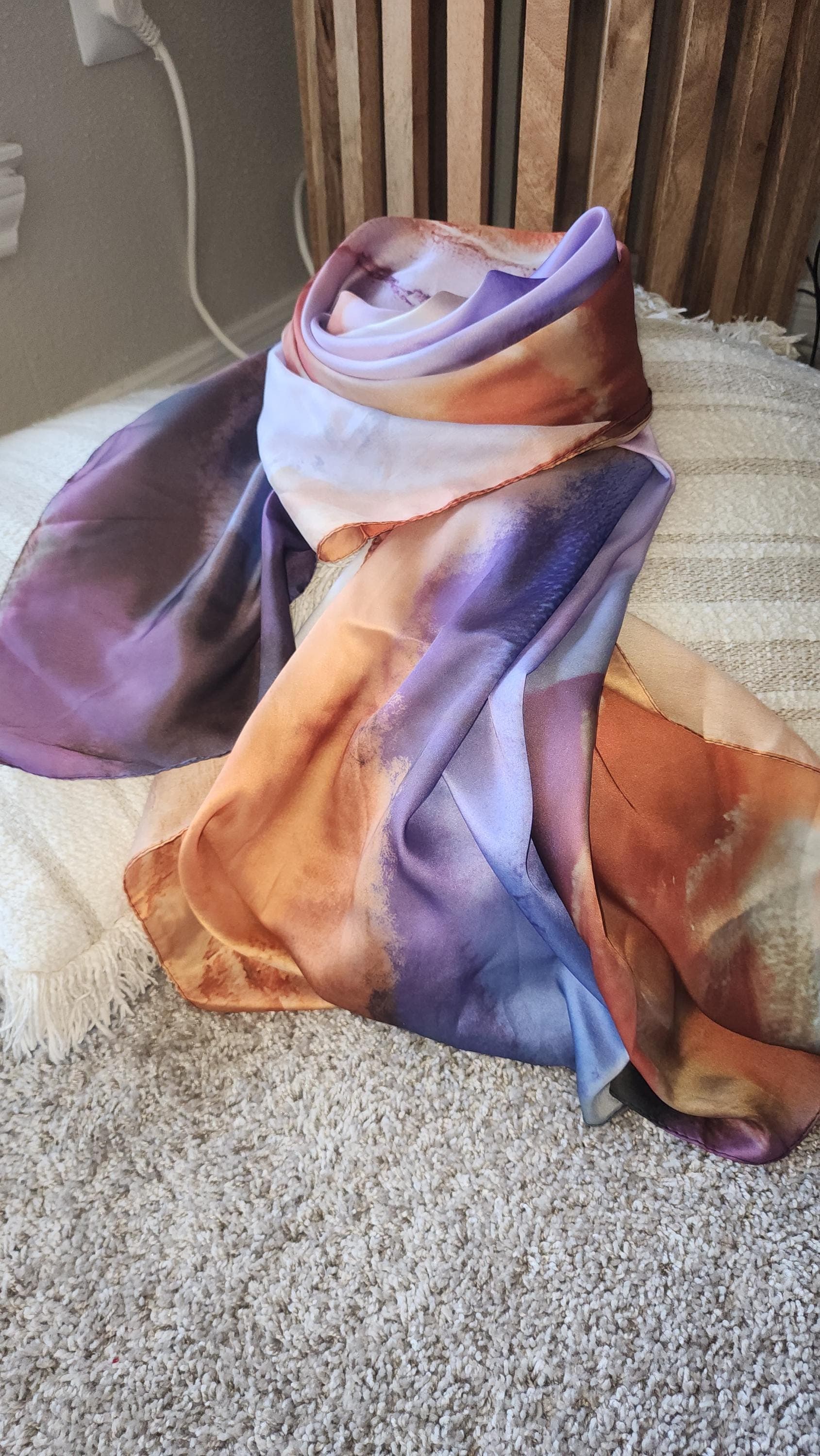 Chroma polyester satin scarf, coverup, hijab ,head covering, head band - image 3