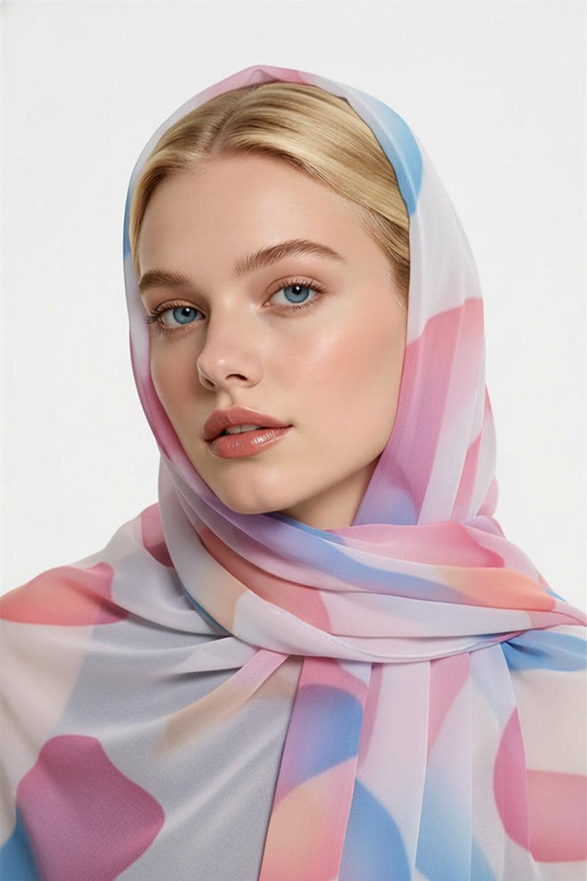 Chroma Chiffon scarf,  coverup, hijab