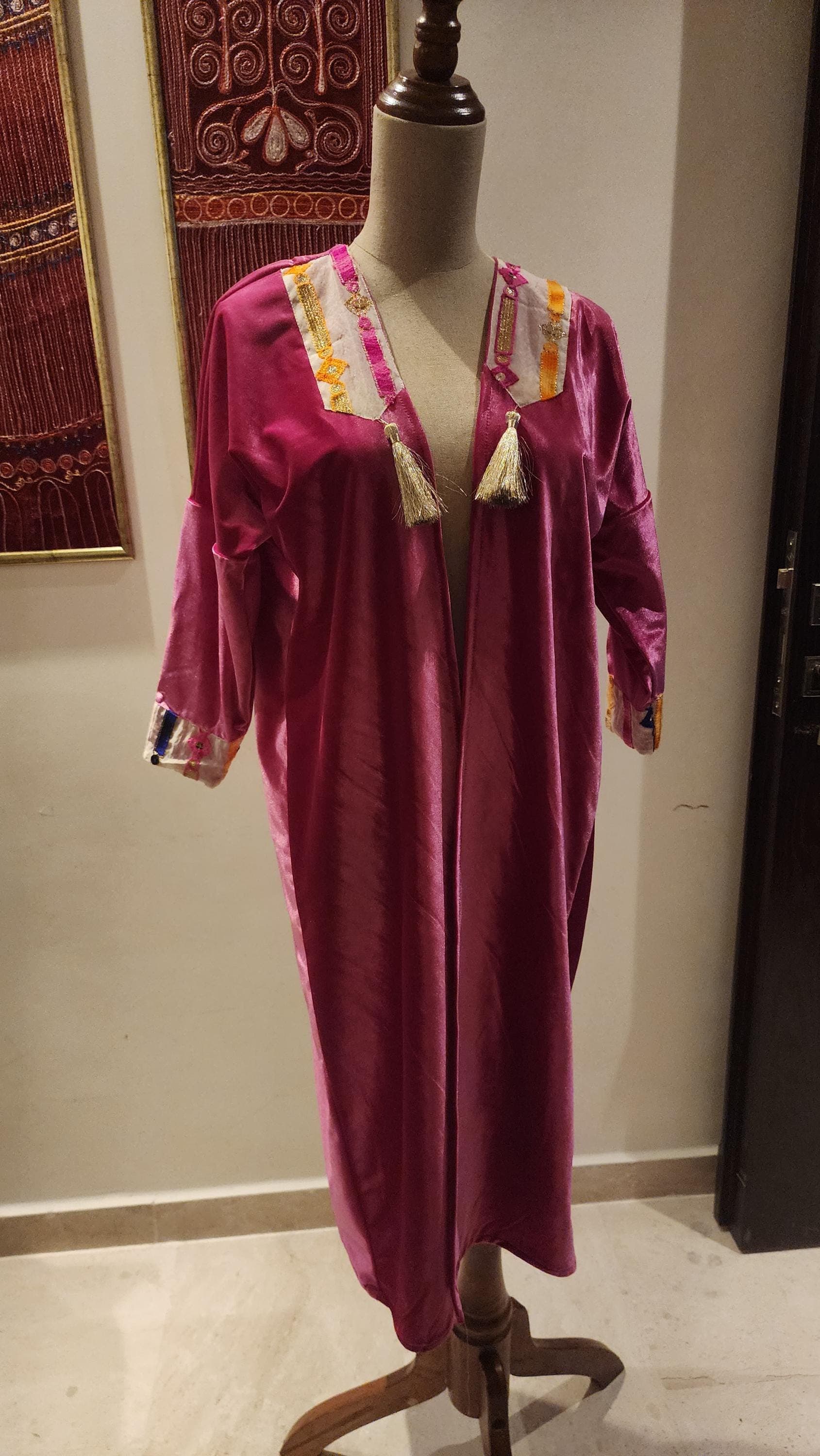 Little princess Magenta Velvet Abaya - image 3