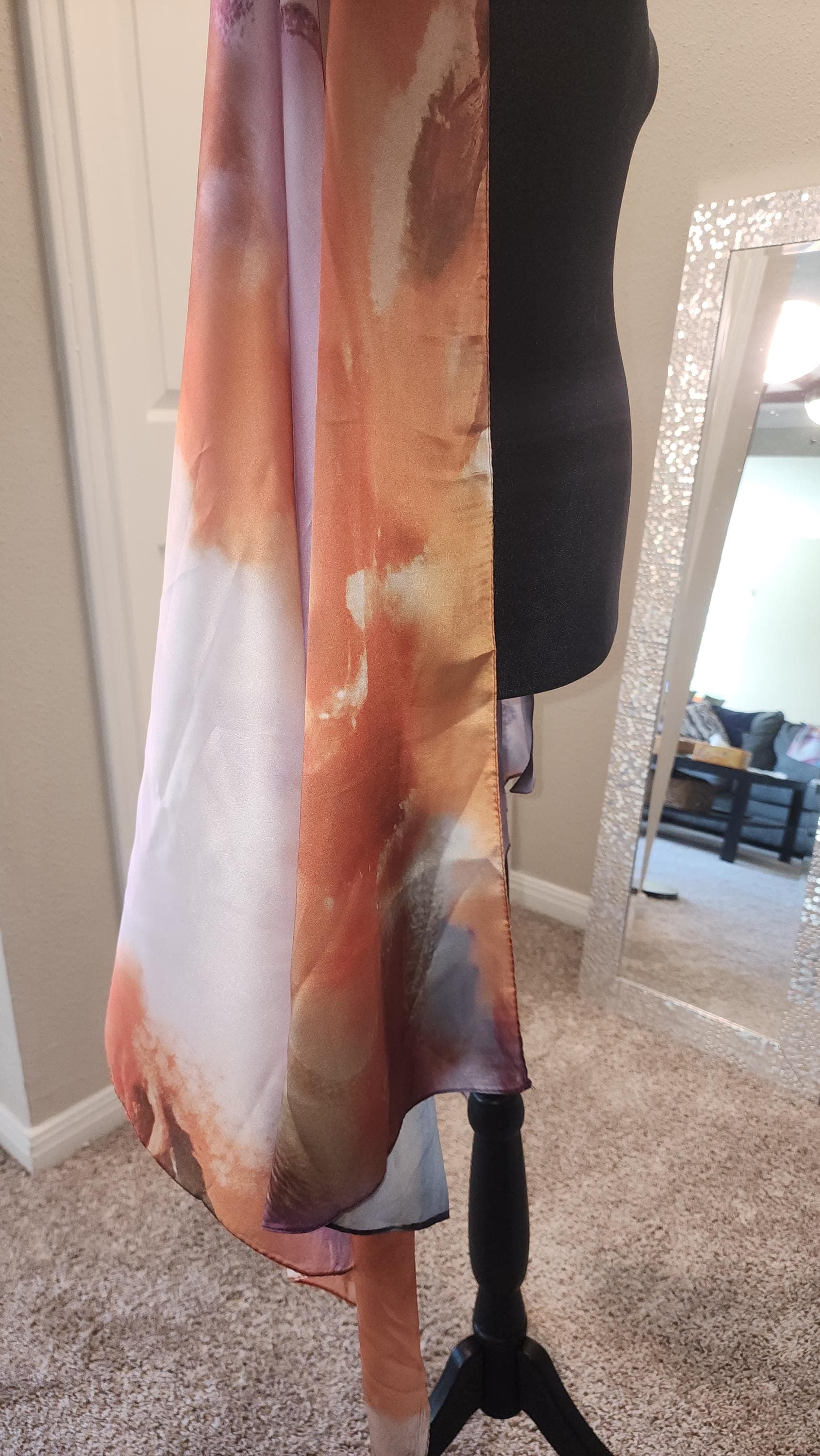 Chroma polyester satin scarf, coverup, hijab ,head covering, head band - image 4