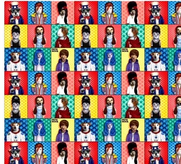 Double sided pre quilted fabric, 3 Yards, Ready to Use for Jackets/Vests, Michael Miller Pets Rock, Ruby Star Starry Turquoise Alexia Abegg - image 5