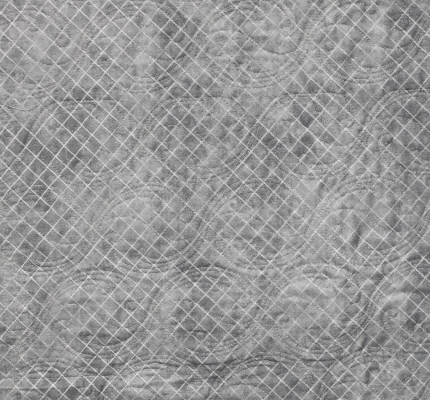 Double sided pre-quilted fabric, 3 Yards, Ready To Use For Jackets/Vests, Moda 3 Sisters Collage, Wilmington Fabric Light Grey Trellis - image 4