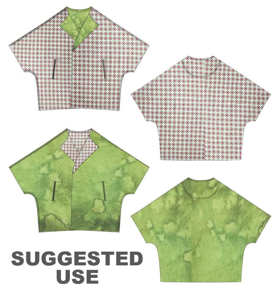 Double sided pre-quilted, DIY Quilted Jacket, DIY Vest, Ready To Use, Moda Fabric Love Note Lelia Boutique, Fern Flow, Create Joy Project - image 5