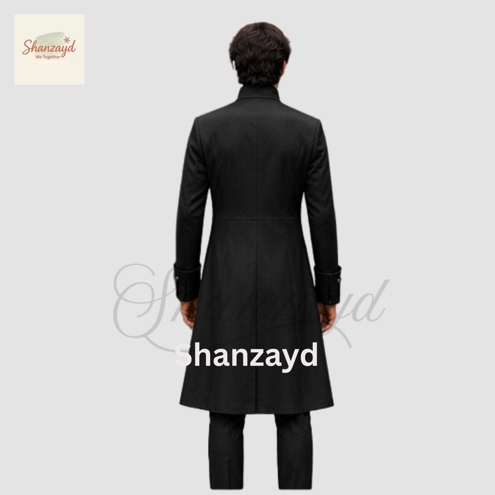Black Gothic Frock Coat Men Victorian Long Coat Formal Tailcoat Steampunk Wedding Coat Regency Style Overcoat Military Style Coat - image 3