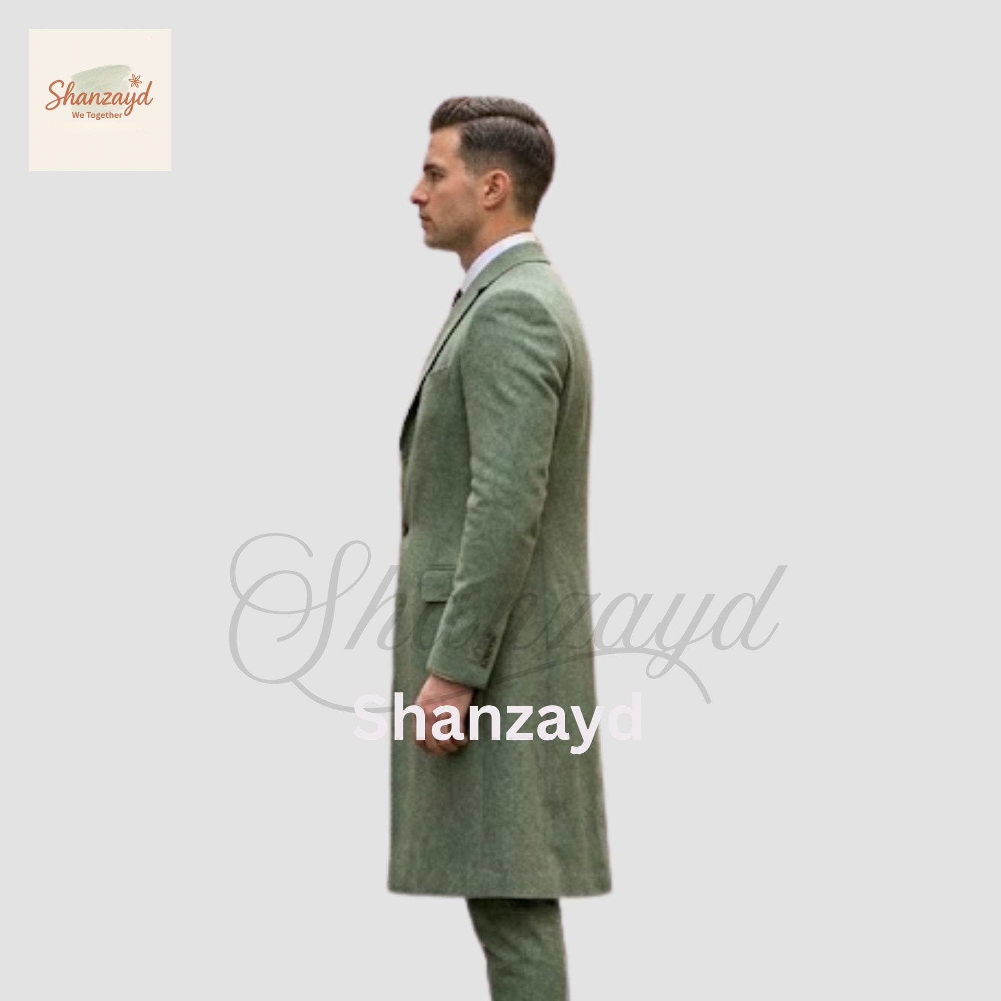 Victorian Suit 3 Piece , Sage Green Gothic suit, Wedding Suit Men, Slim Fit Formal Suit, Groom Outfit, Classic Long Coat Suit Set - image 4