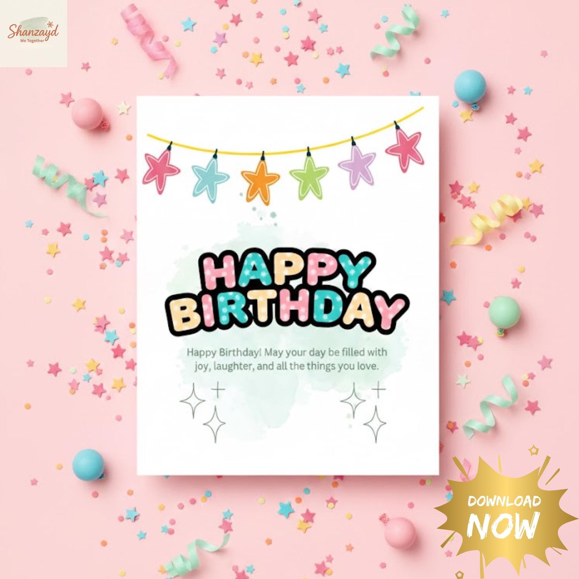 Happy Birthday Card | Kids Birthday Card | Girls Birthday Card| Birthday card for her | 5x7 PDF Digital Download - image 4