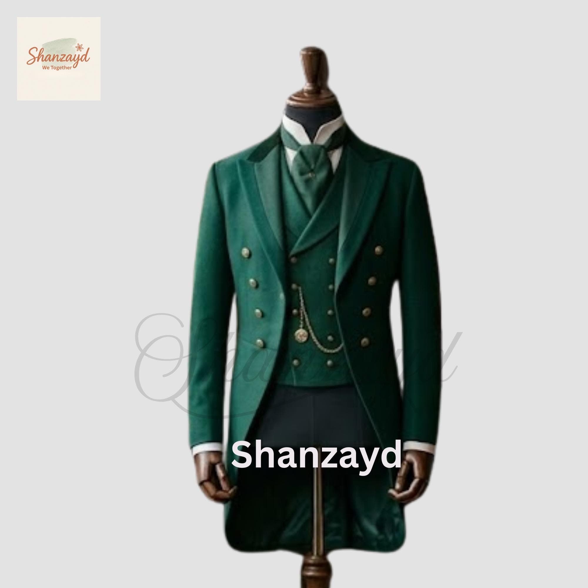 Mens Emerald Green Victorian Suit,Tailcoat Wedding Suit,3 Piece Formal Suit,Frock Coat Groom Outfit,Regency Style Suit,Custom Made Mens Suit - image 5