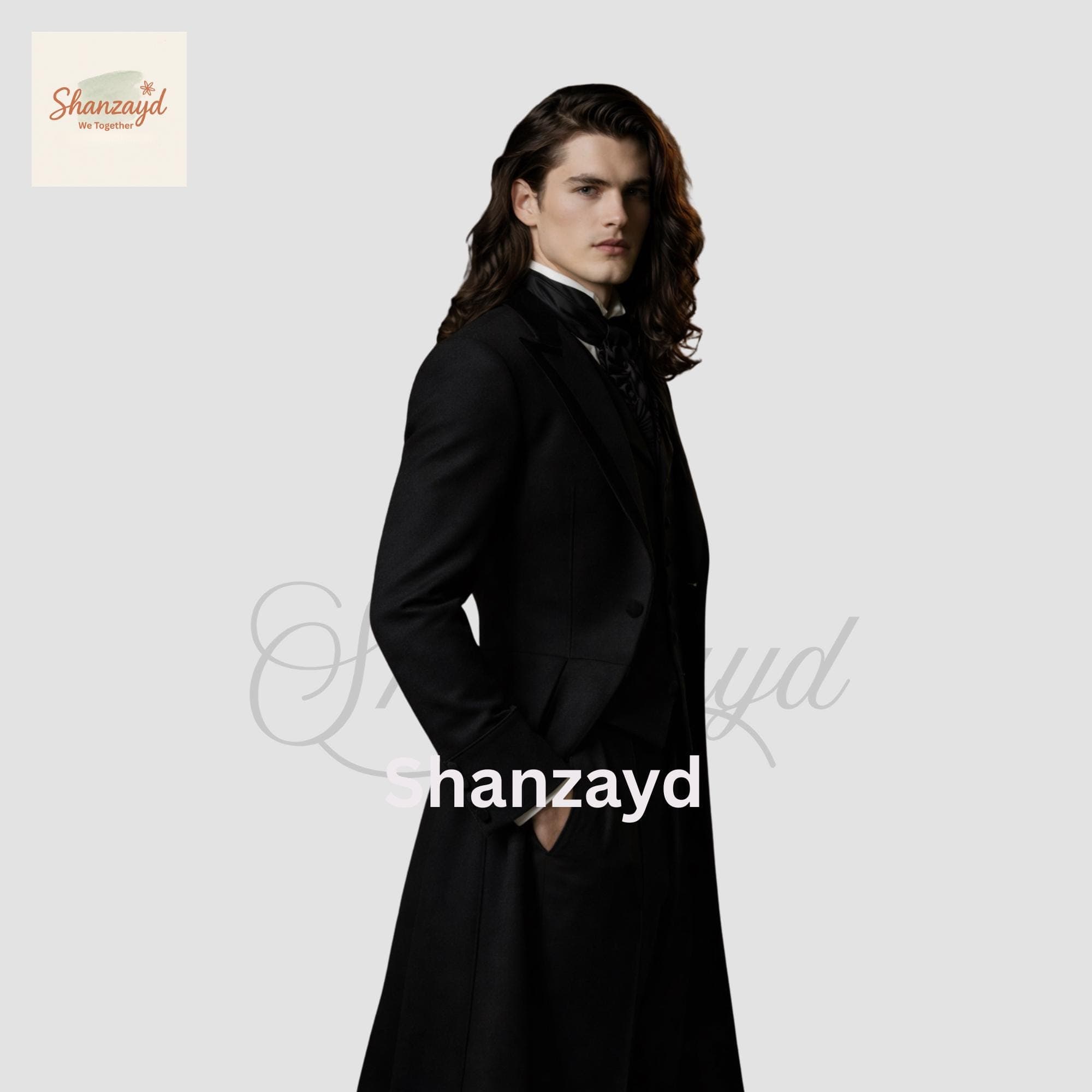 Black Victorian Frock Coat Men, Gothic Tailcoat Wedding Suit ,Regency Formal Coat ,Steampunk Outfit Long Coat ,Custom Made - image 4