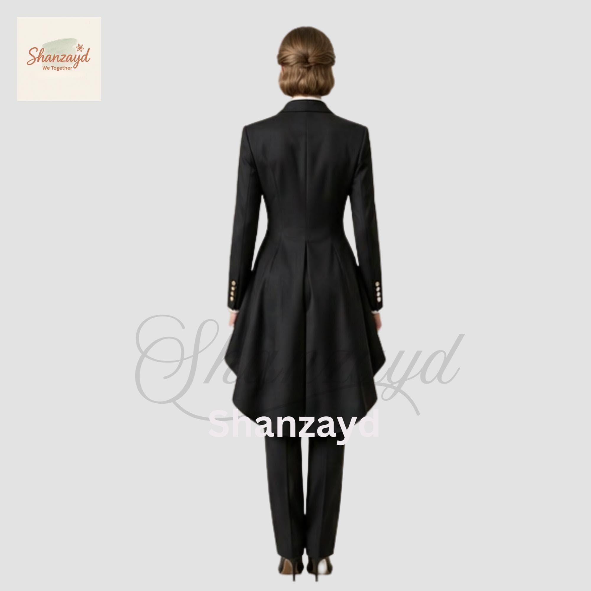 Black Victorian Tailcoat Women Gothic Frock Coat Formal Dress Jacket Steampunk Long Coat Double Breasted Tuxedo Coat Wedding Outfit - image 3