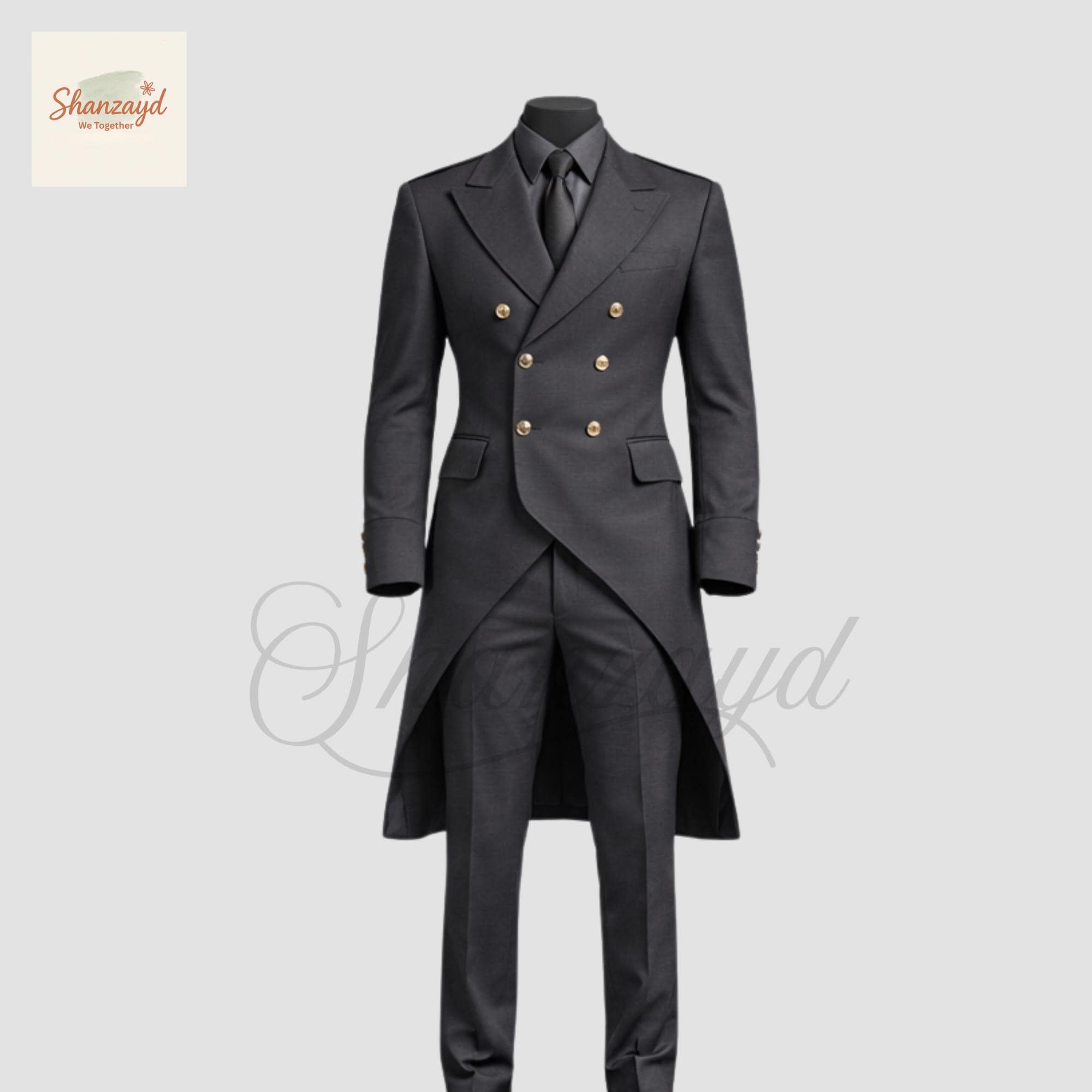 Mens Black Tailcoat Suit, Double Breasted Frock Coat, Victorian Suit, Gothic Formal Suit, Tuxedo Set, Wedding Prom Outfit, Custom Made Suit - image 4