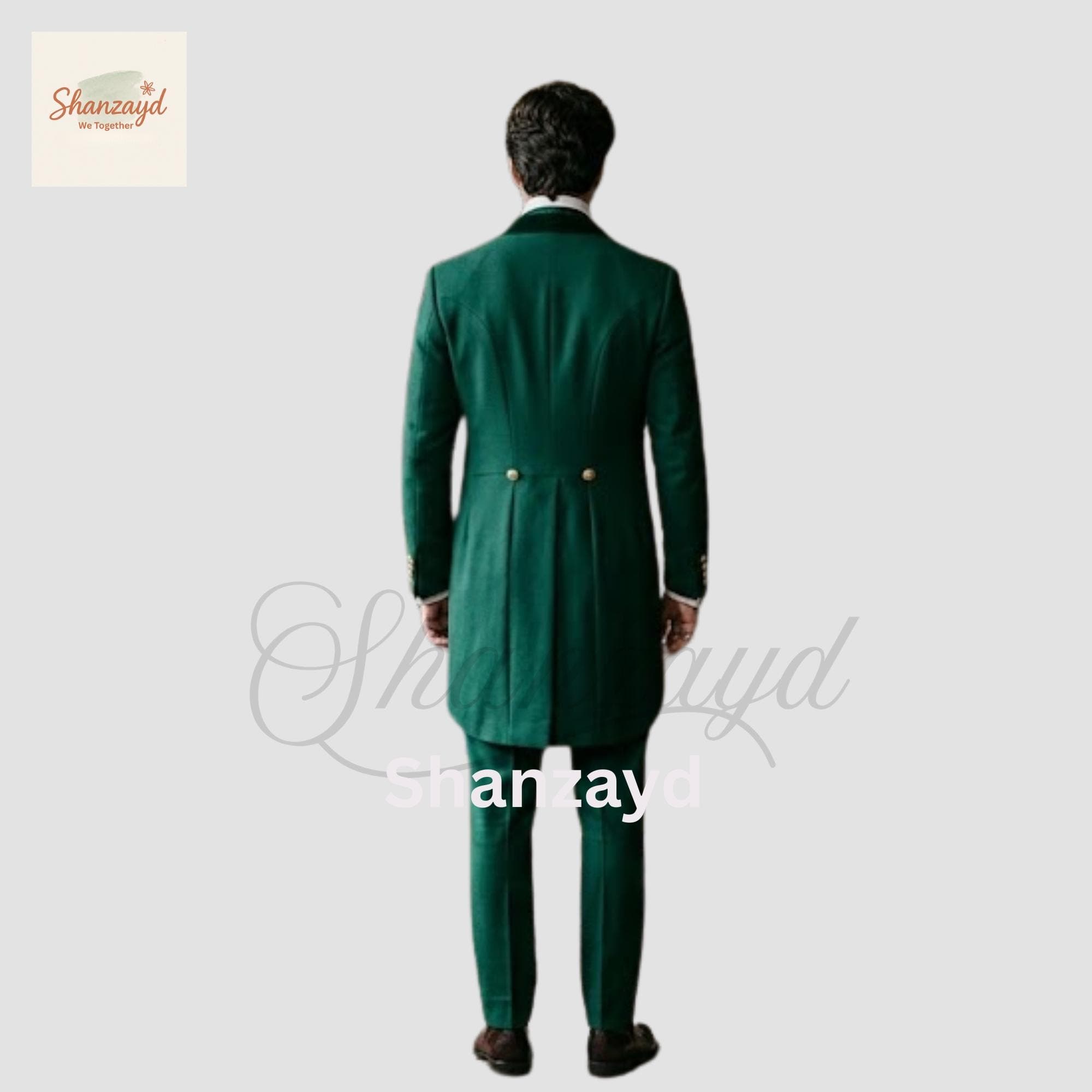 Mens Emerald Green Victorian Suit,Tailcoat Wedding Suit,3 Piece Formal Suit,Frock Coat Groom Outfit,Regency Style Suit,Custom Made Mens Suit - image 3