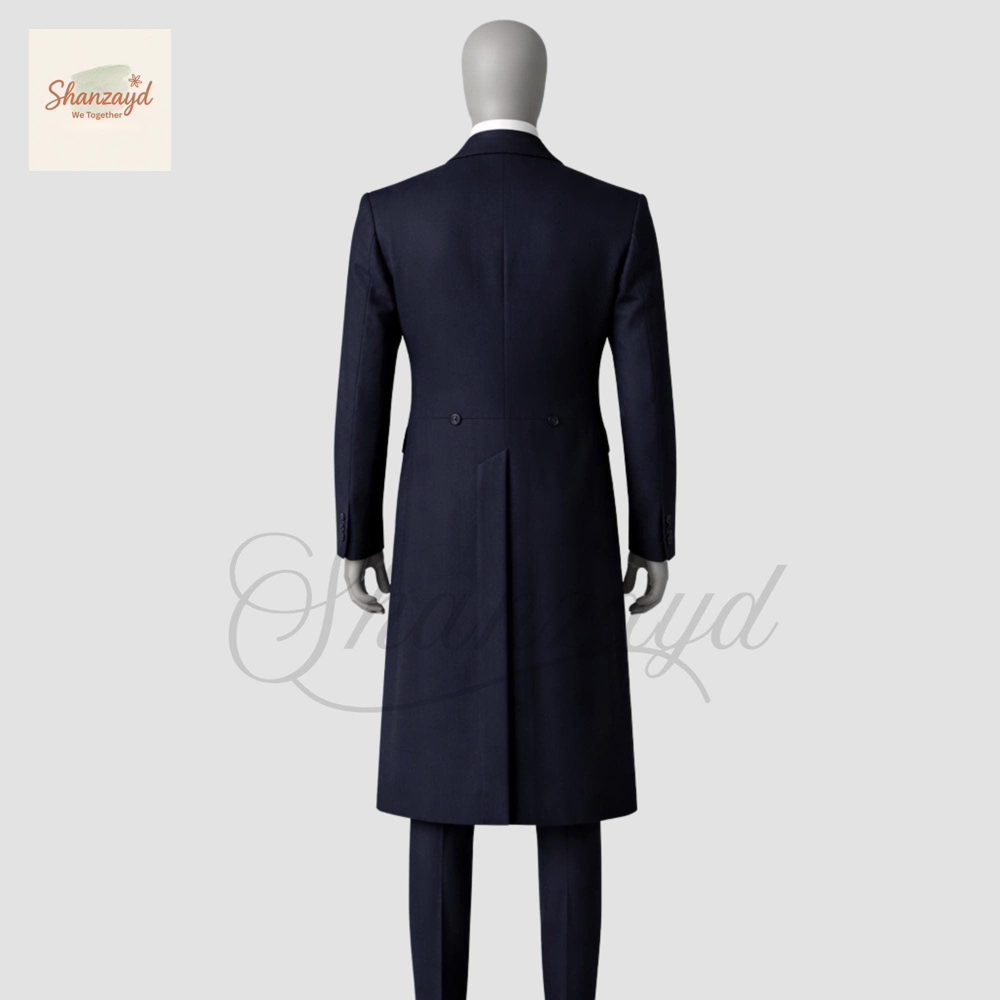 Victorian Frock Coat, Mens Navy Blue Tailcoat Suit, Formal Suit, Wedding Tuxedo Set, Groom Outfit, Prom Suit, Custom Made Long Coat - image 5