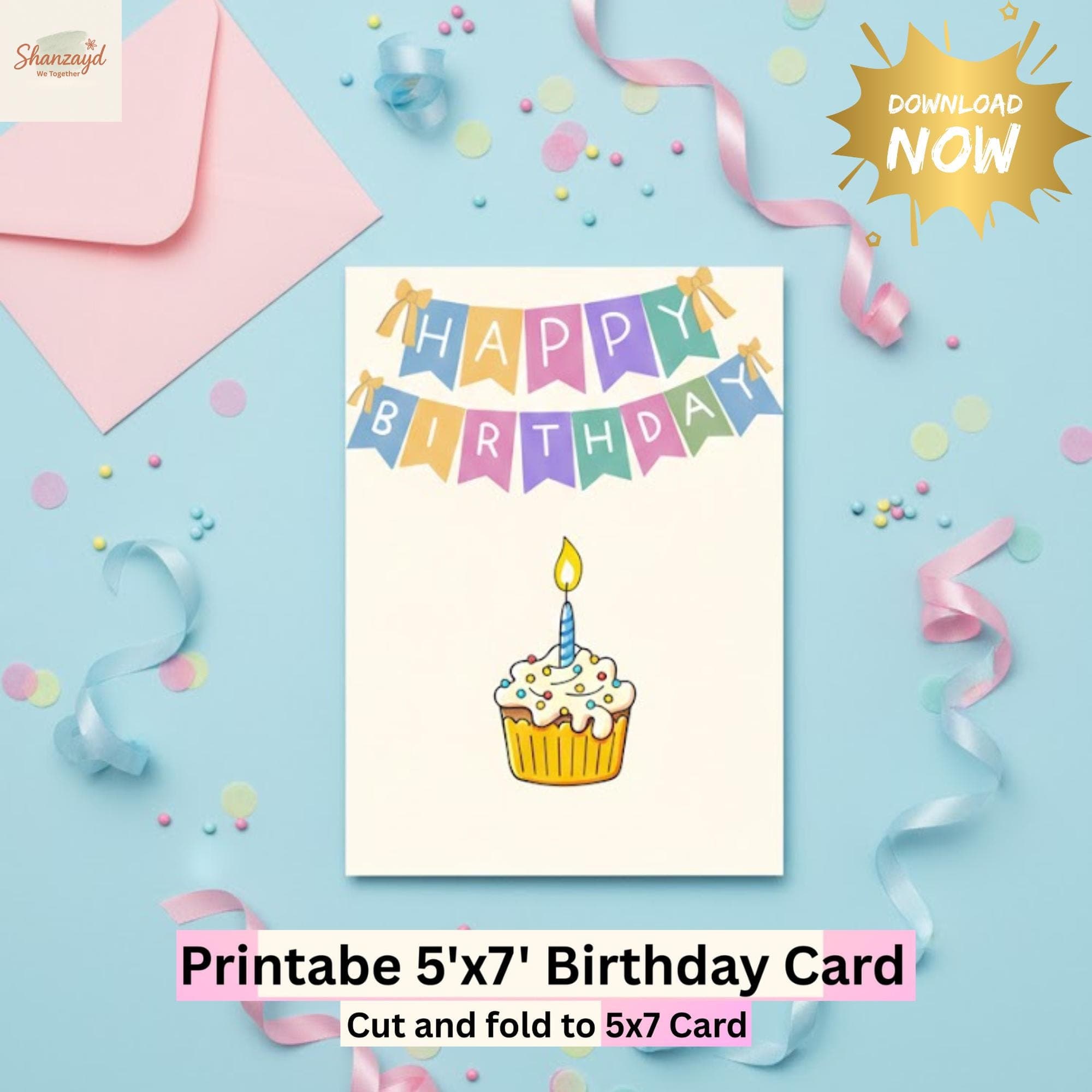 Happy Birthday Card Kids Printable Cute Birthday Card for Kids PDF Instant Download Children Birthday Greeting Card Fun Kids Card - image 3