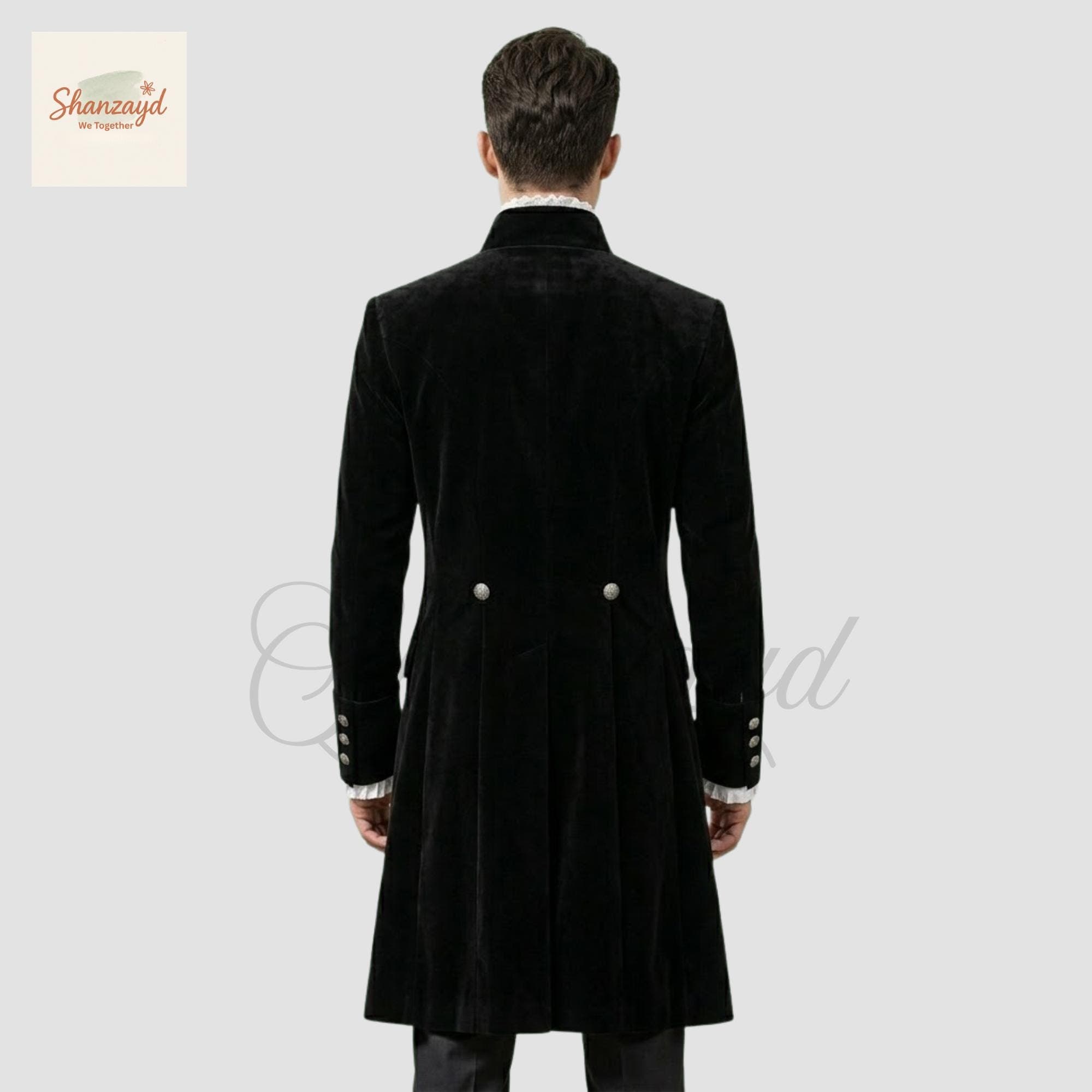Mens Victorian Gothic Frock Coat Suit, Black Velvet Tailcoat, Steampunk Wedding Suit, Regency Formal Outfit, Vintage Style Coat, Custom Made - image 3