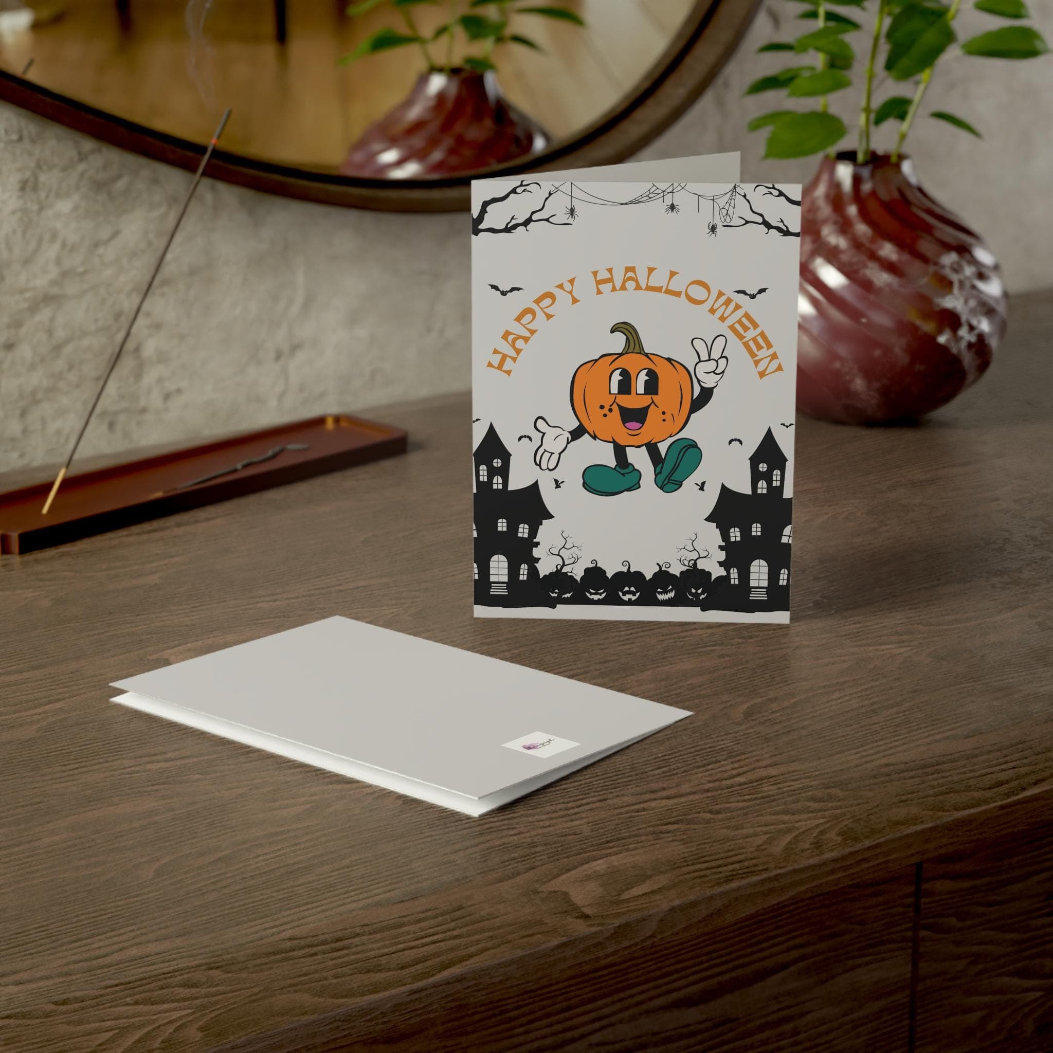 Retro Pumpkin Halloween Card, Spooky Greeting (PDF) - image 3