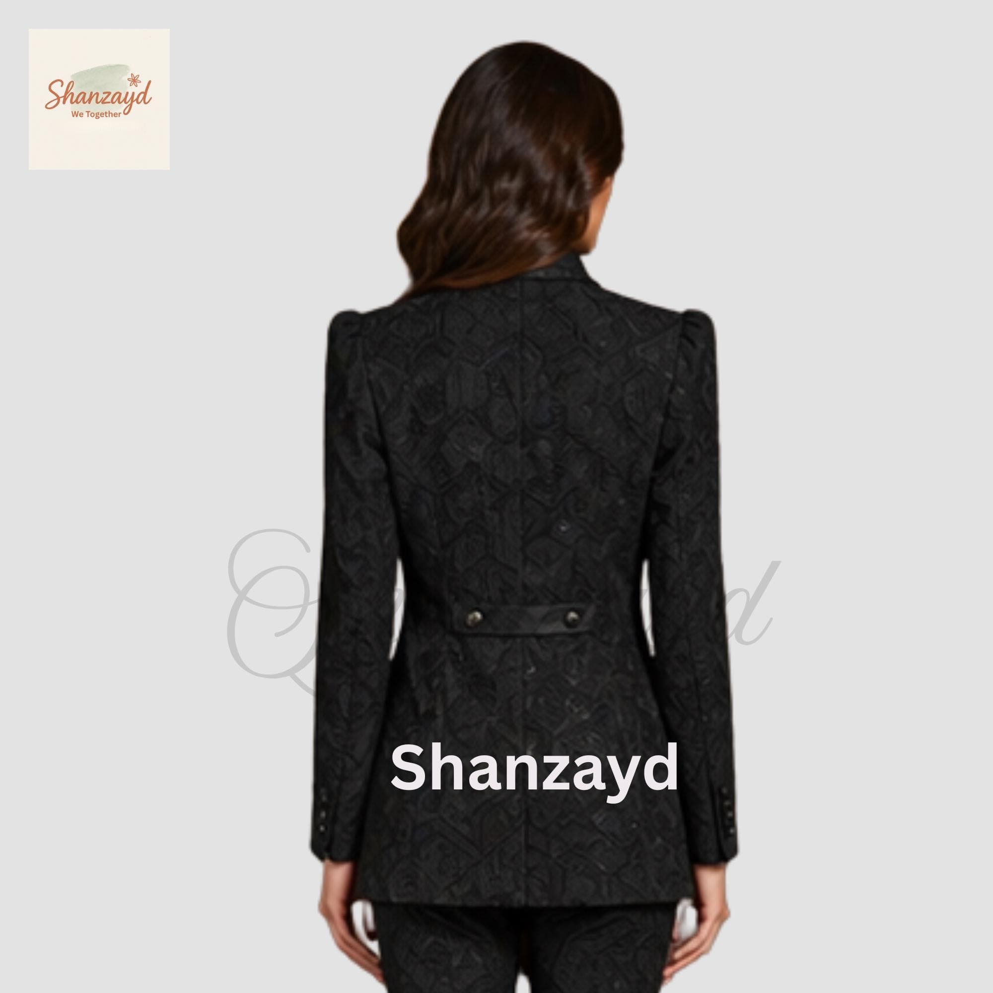 Womens Black Brocade Suit Gothic Victorian Blazer Set Formal 3 Piece Suit Women Tailored Jacket Vest Pants Elegant Wedding Outfit Women - image 3