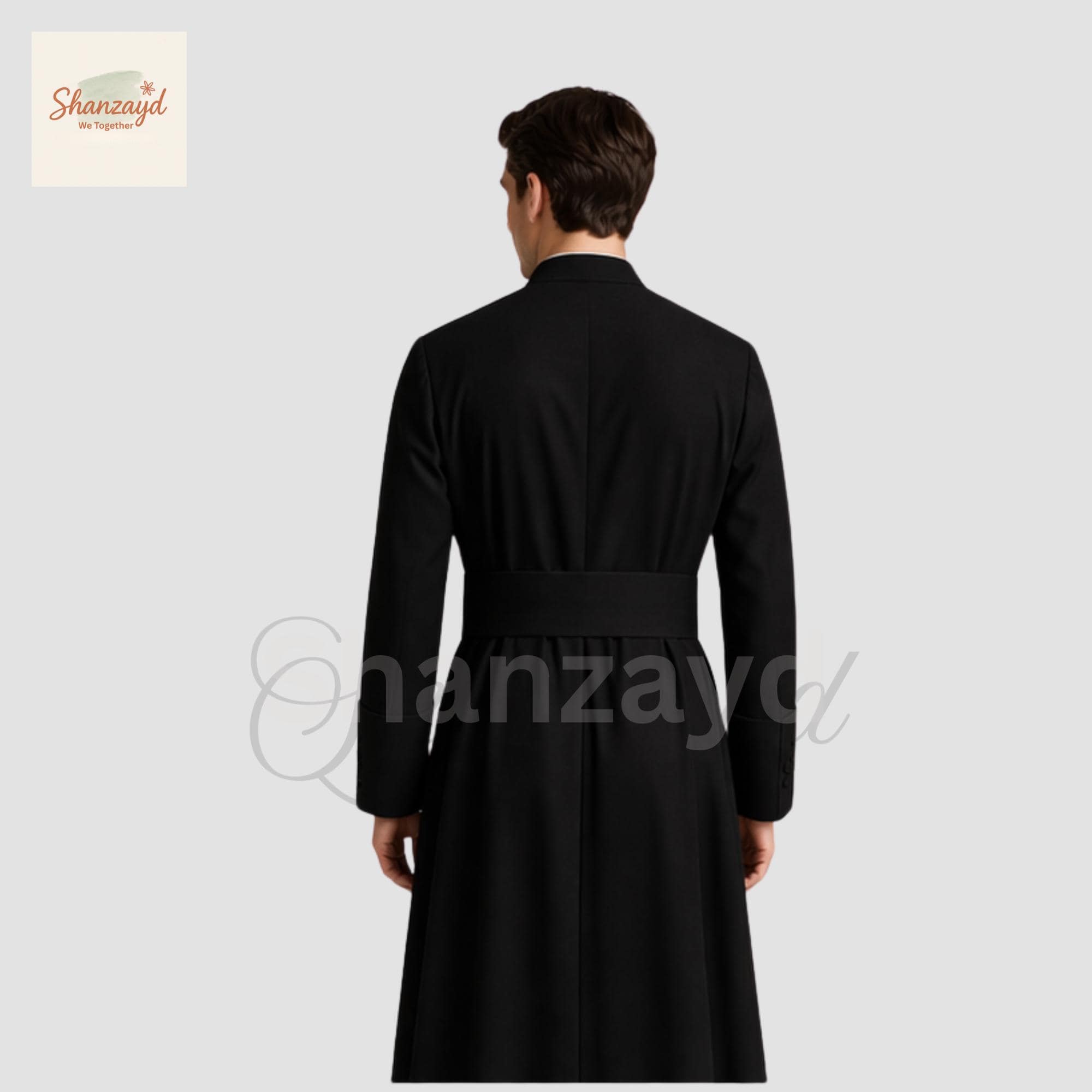 Mens Black Cassock Robe Priest Coat Long Clergy Coat Gothic Long Coat Button Front Formal Religious Outfit Custom Made Robe Men - image 4