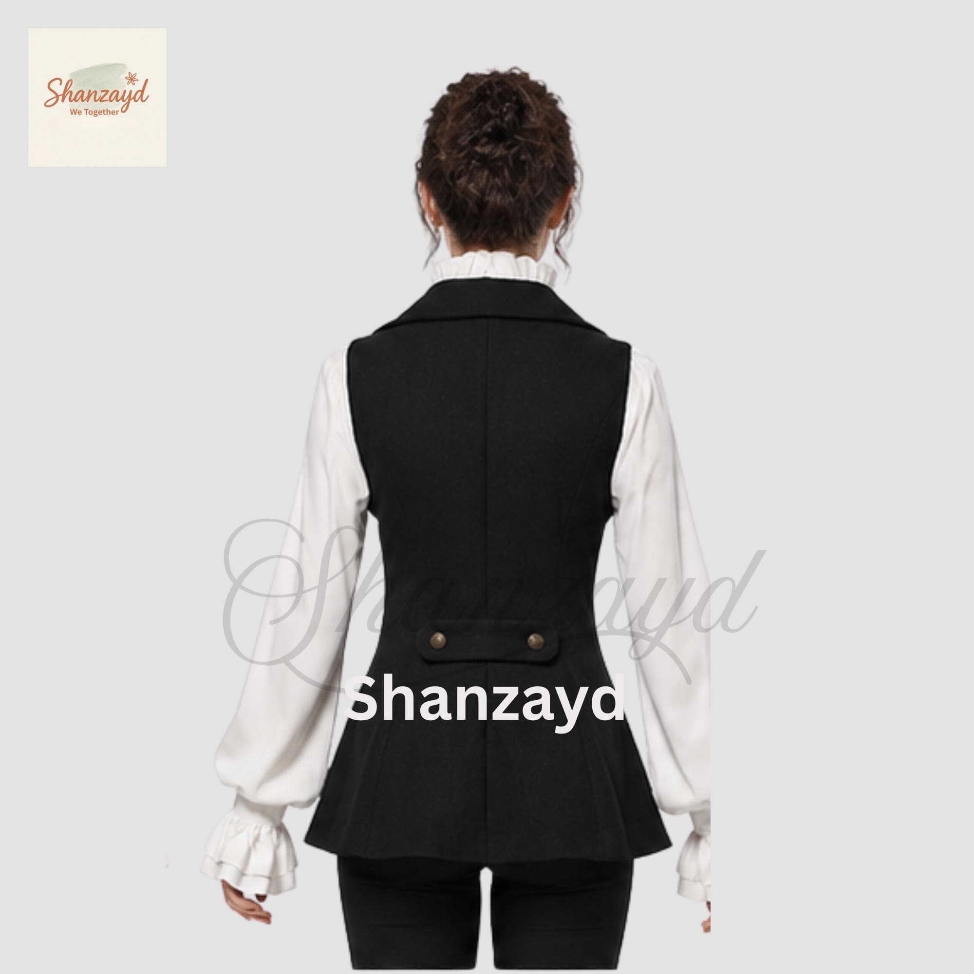 Victorian Black Tailcoat Women Gothic Vest Double Breasted Tailcoat Style Vest Regency Edwardian Outfit Steampunk Formal Vest Custom Made - image 3