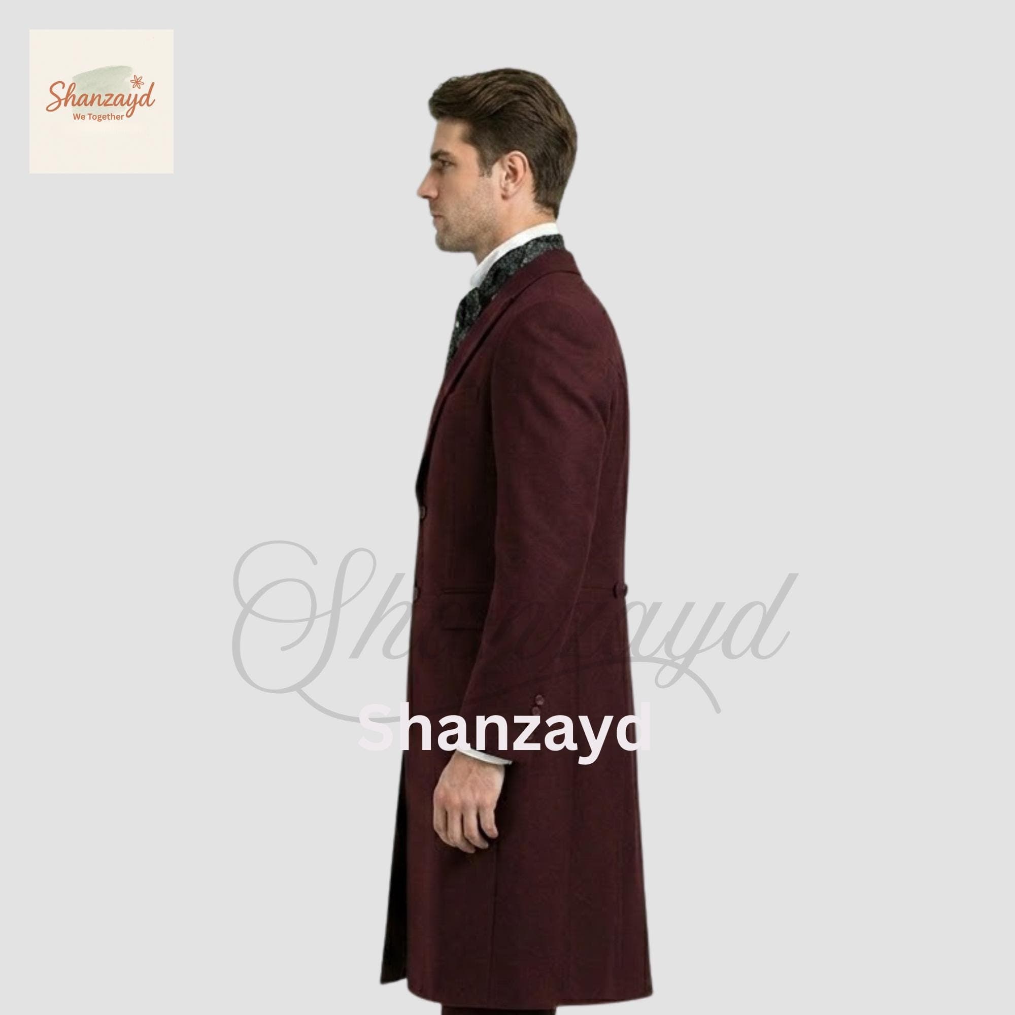 Burgundy Victorian Tailcoat Suit, Gothic Wedding Groom Suit, Vintage Three Piece Formal Suit,Edwardian Long Coat Outfit, frock coat suit - image 4