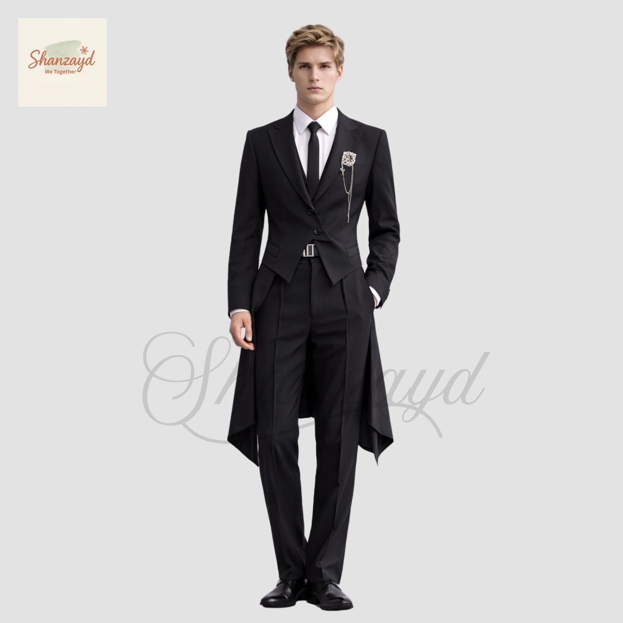 Mens Black Tailcoat Suit, Wedding Groom Tuxedo, Tailcoat Formal Suit, Victorian Morning Suit, Slim Fit Prom, Evening Wear, Custom Made Suit