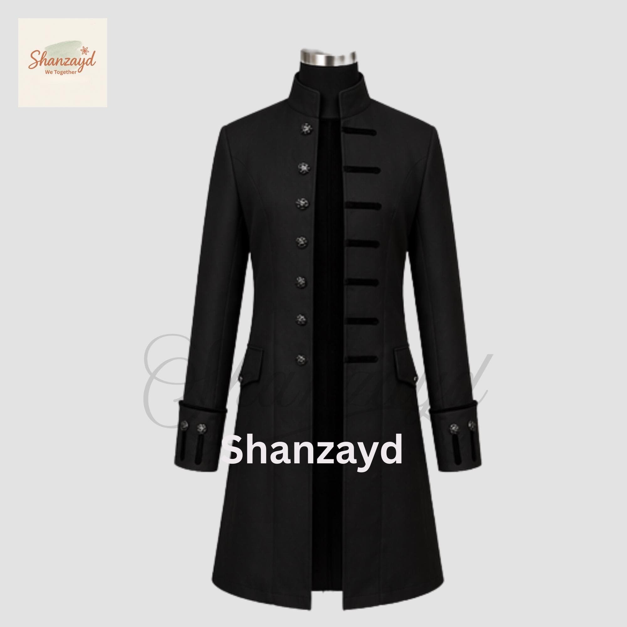 Black Gothic Frock Coat Men Victorian Long Coat Formal Tailcoat Steampunk Wedding Coat Regency Style Overcoat Military Style Coat - image 5